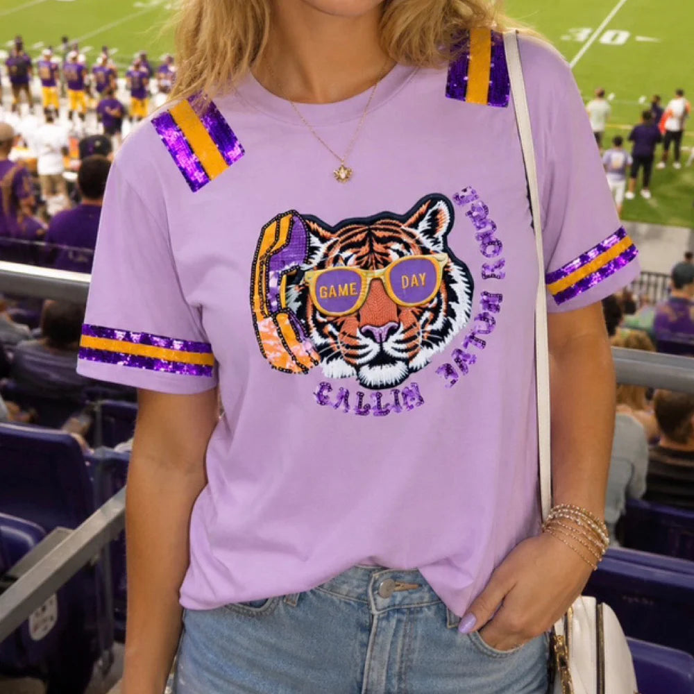 Callin' Baton Rouge Sequin Patch Tee