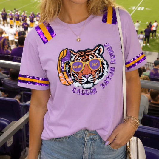 Callin' Baton Rouge Sequin Patch Tee