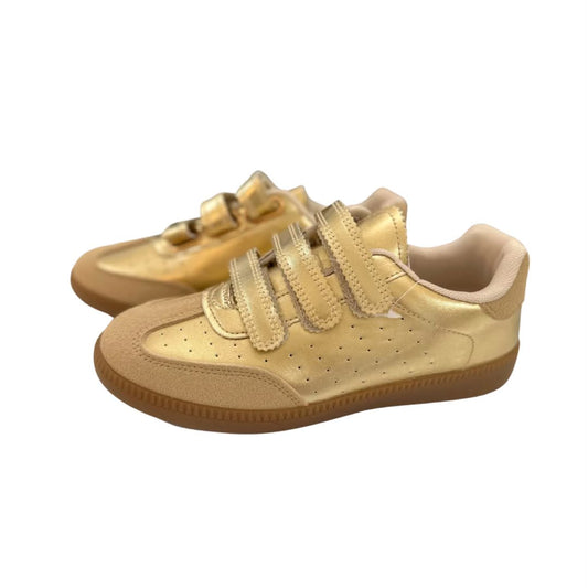 Gold Velcro Sneakers