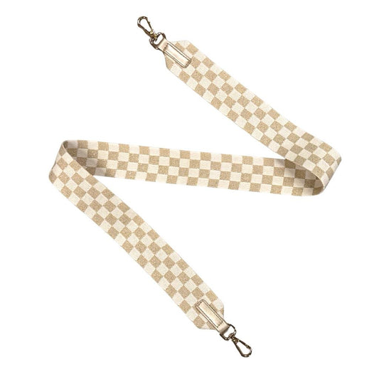 Checkered Purse Strap, Gold