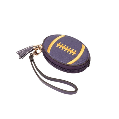 Football Coin Purse, Purple & Gold