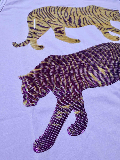 Double Sequin Tiger Tank Top