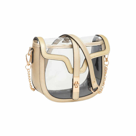 Clear Saddle Bag, Gold