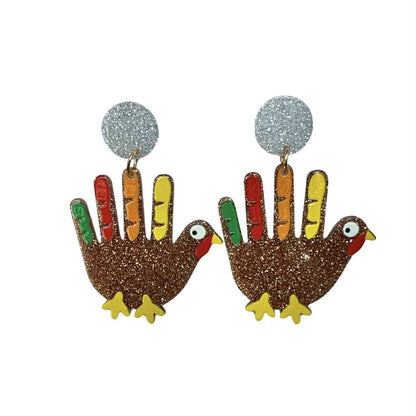 Handprint Turkey Earrings