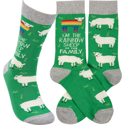 Rainbow Sheep Socks