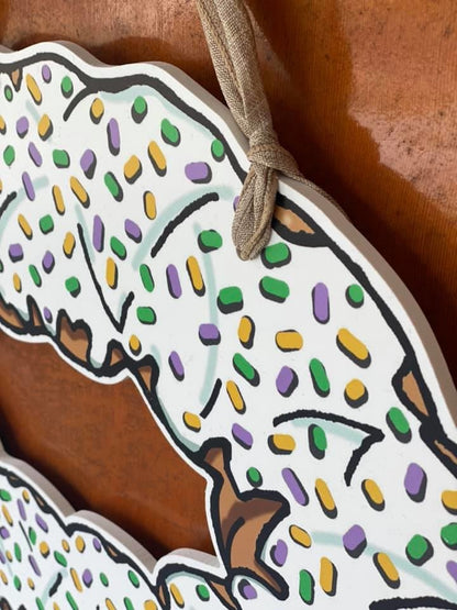 Iced King Cake Door Hanger