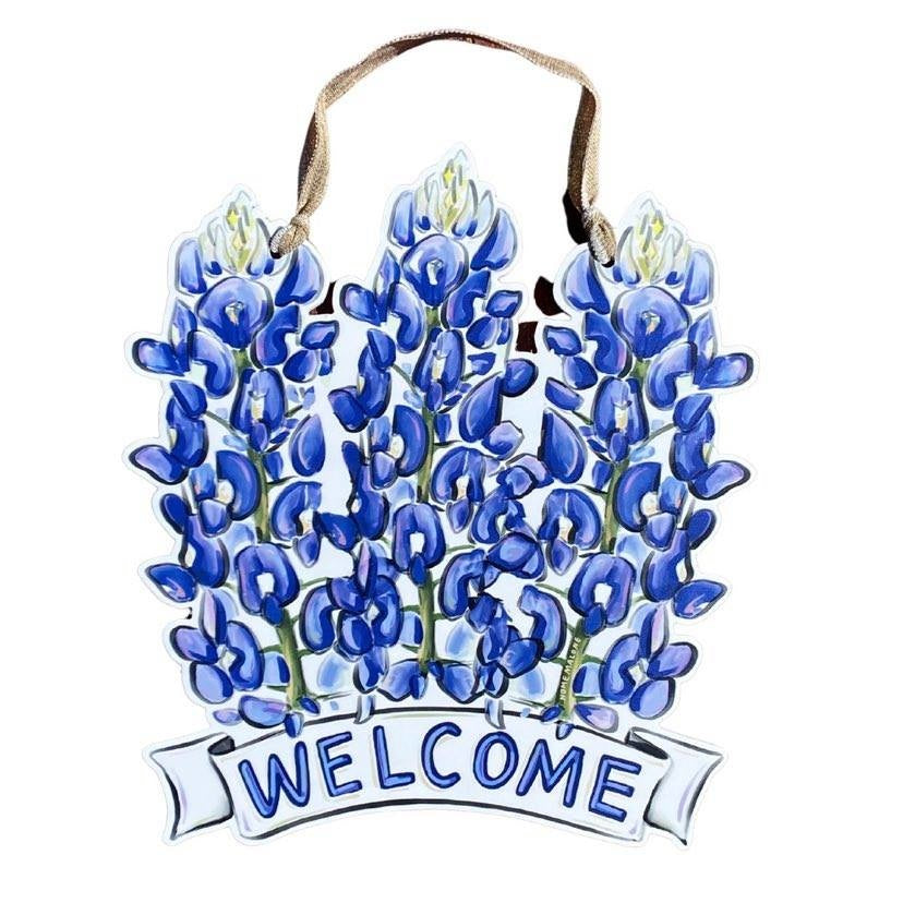 Bluebonnet Welcome Door Hanger