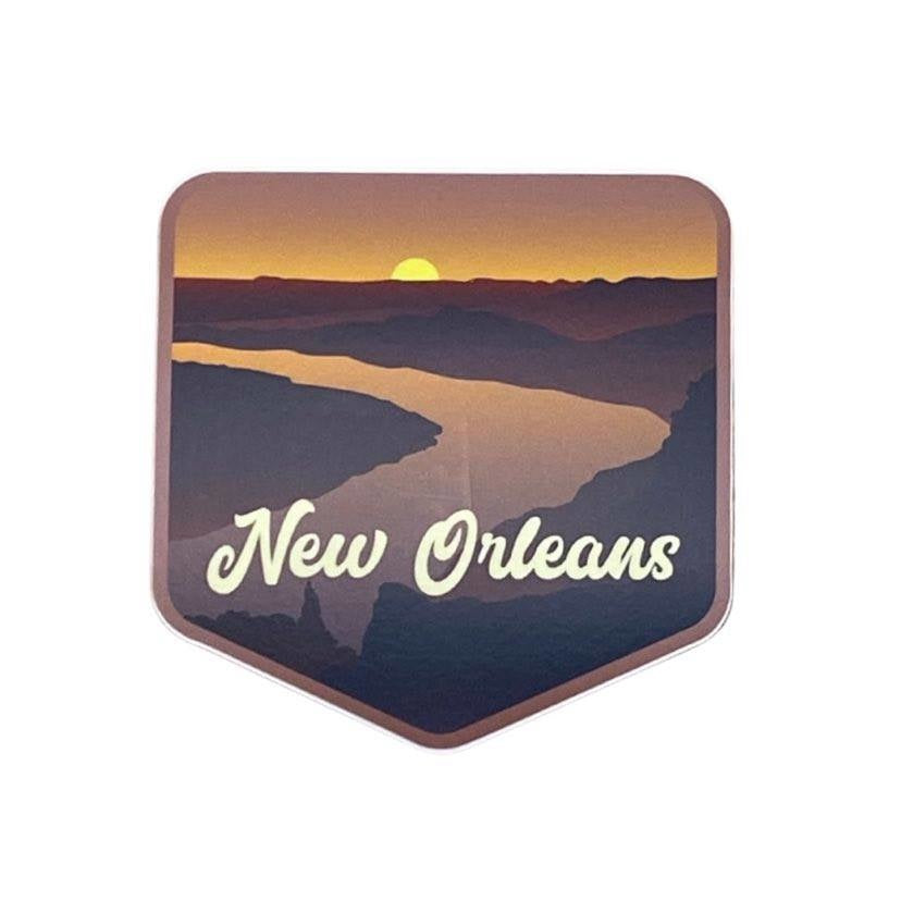 New Orleans River Sunset Sticker