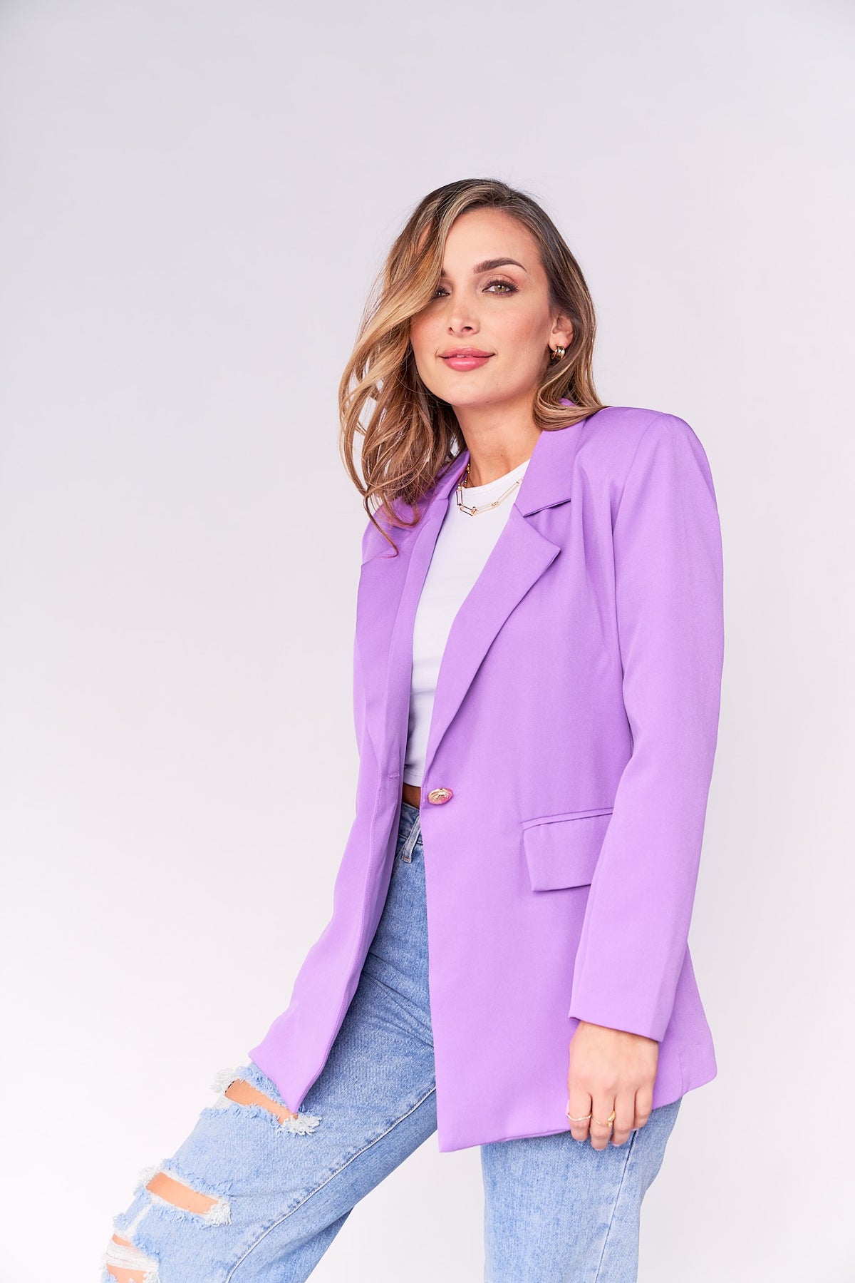 Purple Oversized Blazer