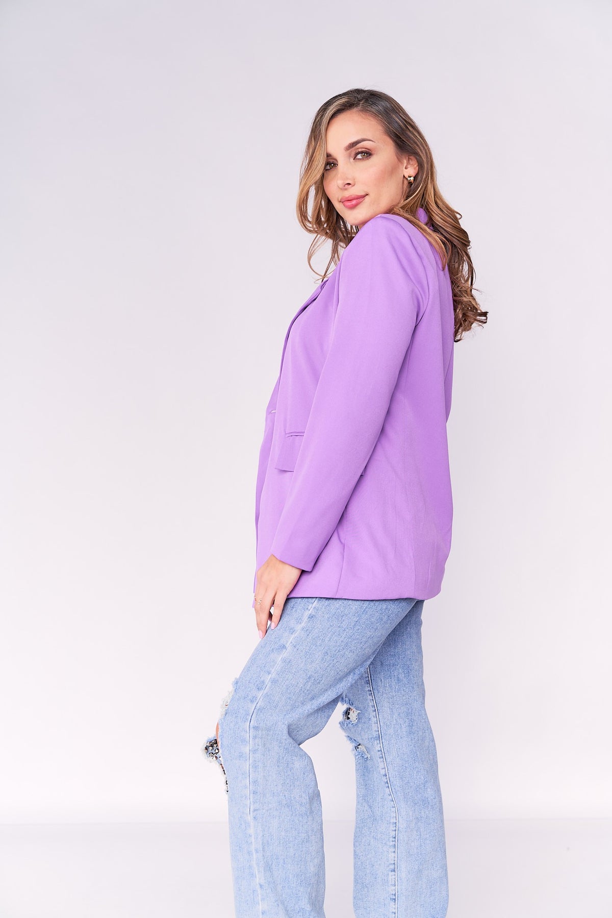 Purple Oversized Blazer