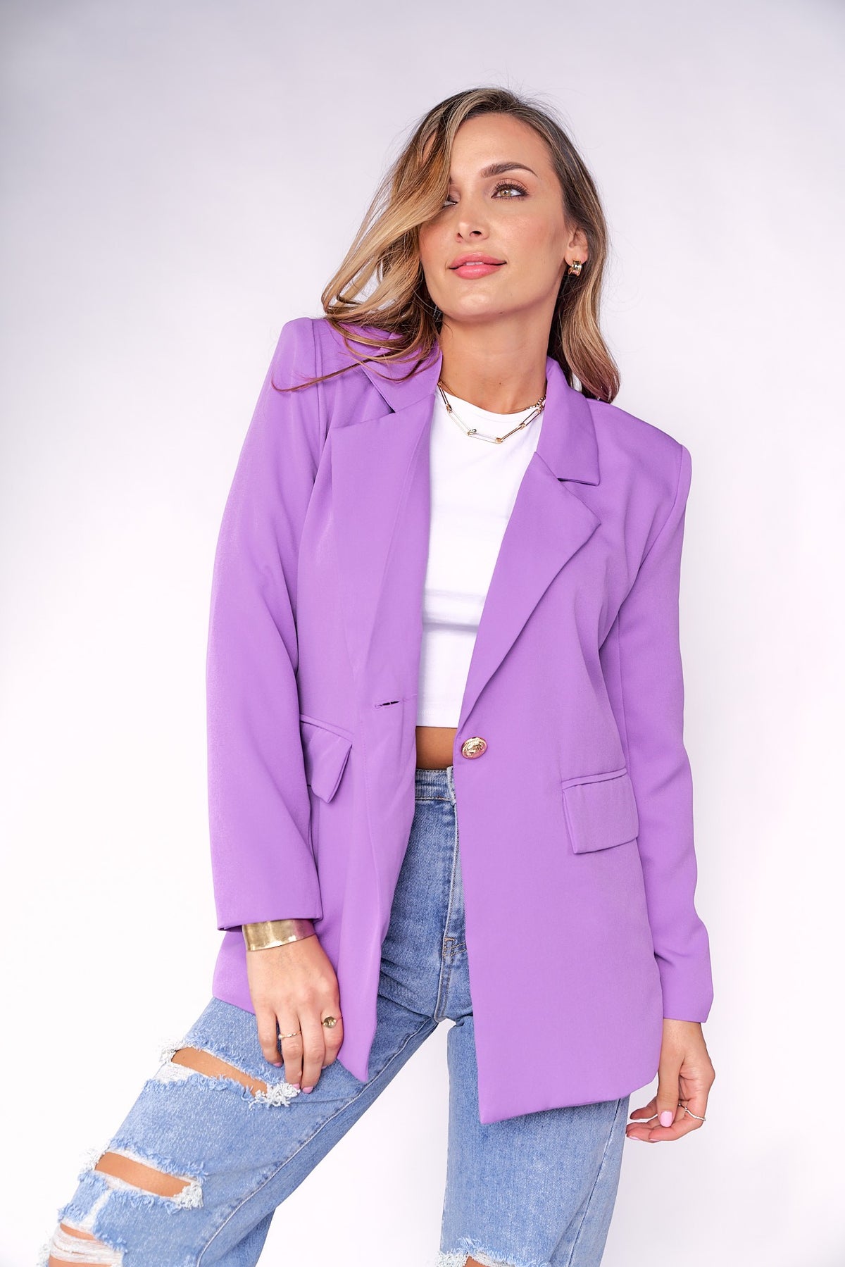Purple Oversized Blazer