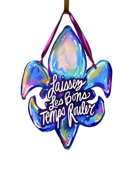 Laissez Fleur de Lis Door Hanger