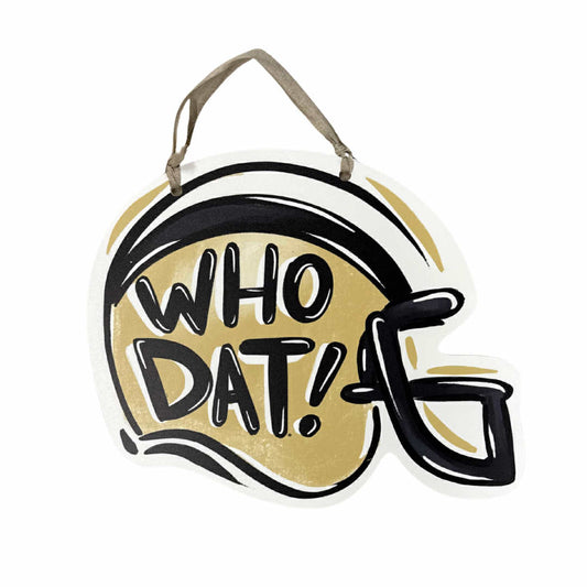 Who Dat Helmet Door Hanger, Black & Gold
