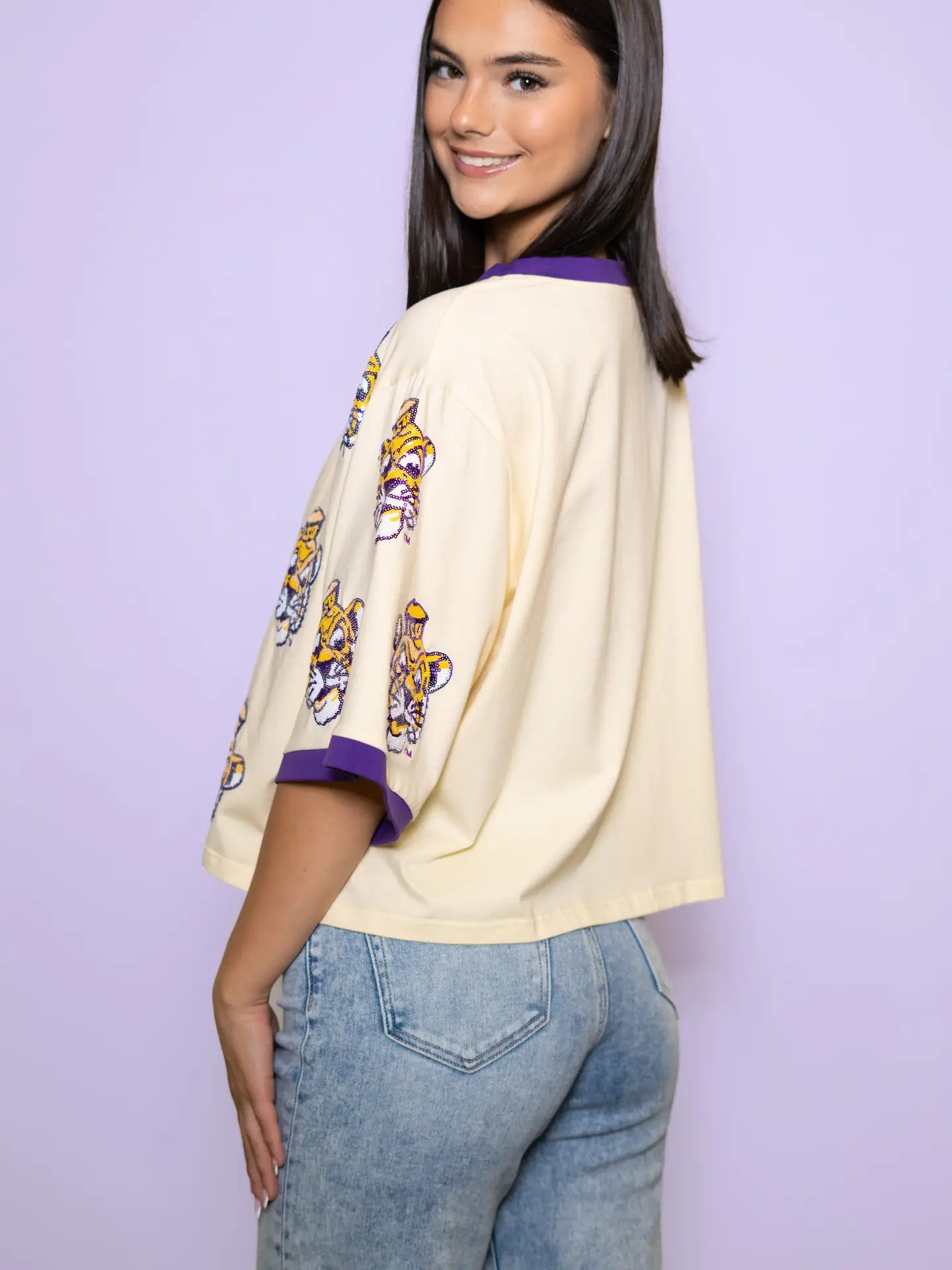 Vintage Tiger Oversized Crop Tee