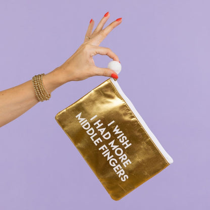 More Middle Fingers Gold Pouch