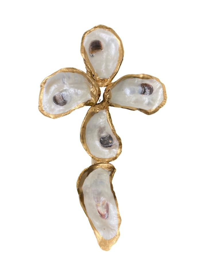 Large Oyster Shell Cross