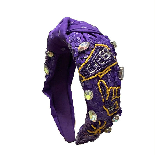 Purple & Gold Sequin Game Day Headband