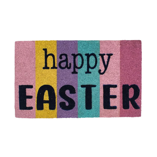Happy Easter Stripe Door Mat