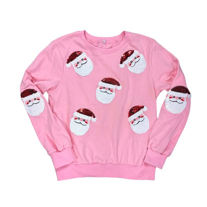 Pink Santa Sequin Sweatshirt