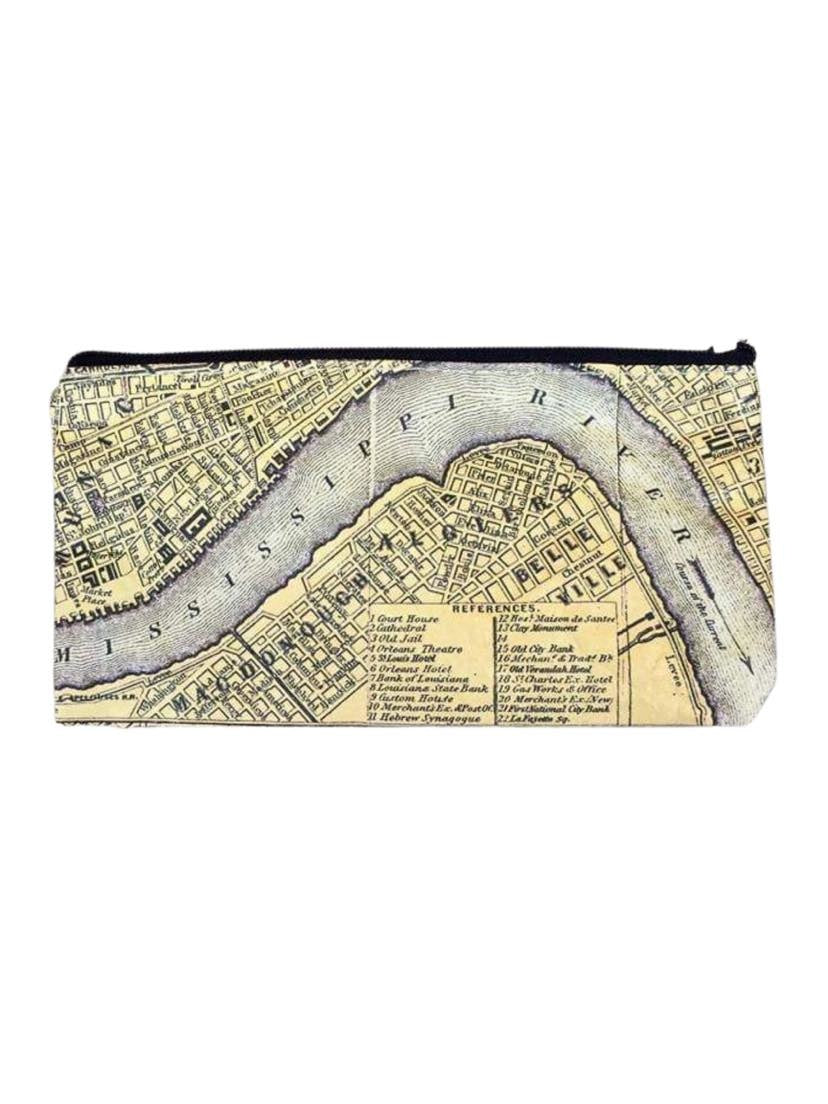 New Orleans Map Tyvek Zipper Pouch