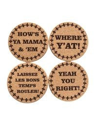 NOLA Cork Coasters, Set of 4