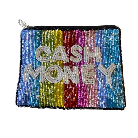 Cash Money Beaded Pouch