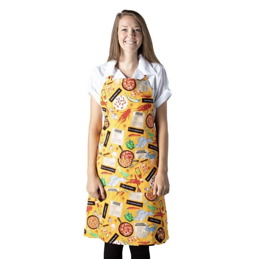 Louisiana Recipe Apron, Yellow