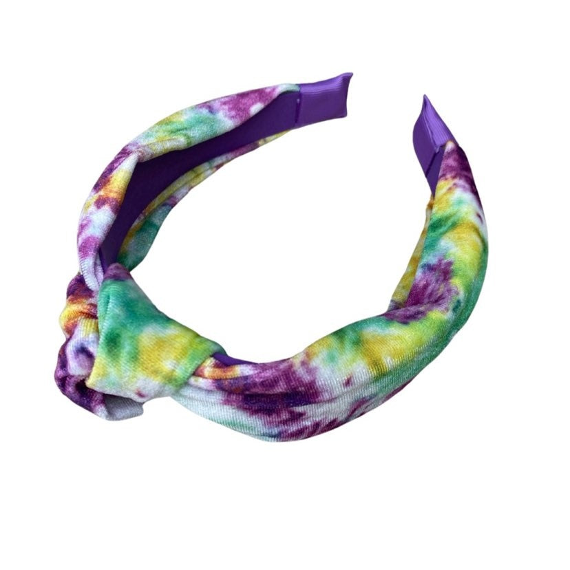 Mardi Gras Tie Dye Knotted Headband