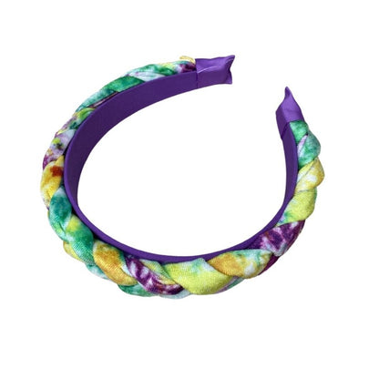 Mardi Gras Tie Dye Braided Headband