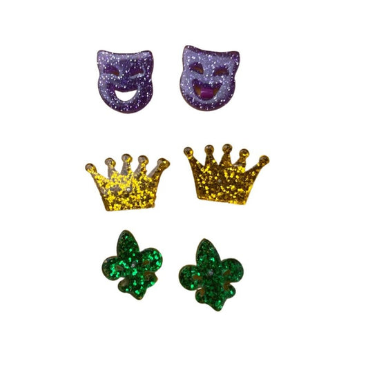 Mardi Gras Icons Earring Set