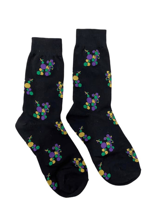 Mardi Gras Bead Dog Socks