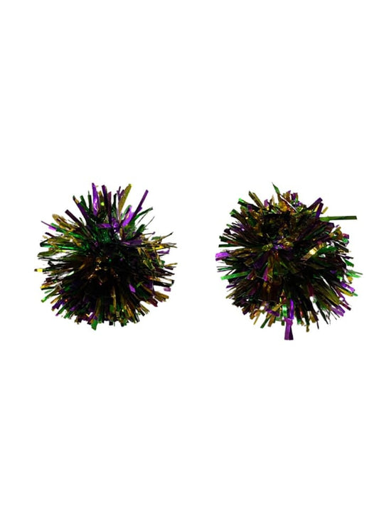 Mardi Gras Mambo Tinsel Post Earrings