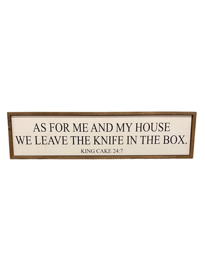 King Cake Knife in the Box Sign