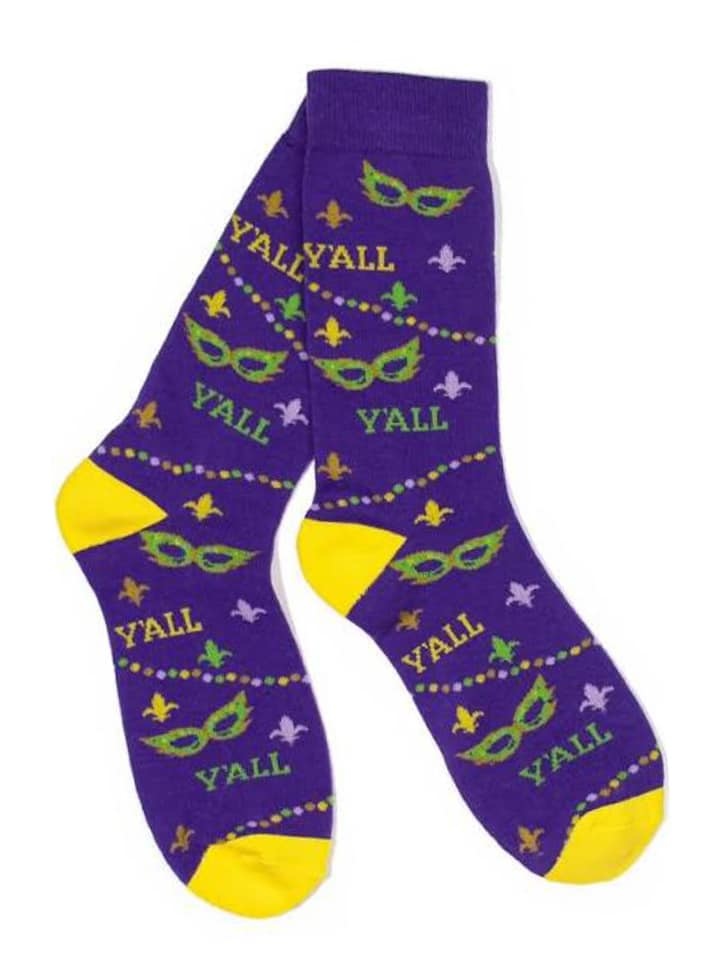 Mardi Gras Y'all Socks