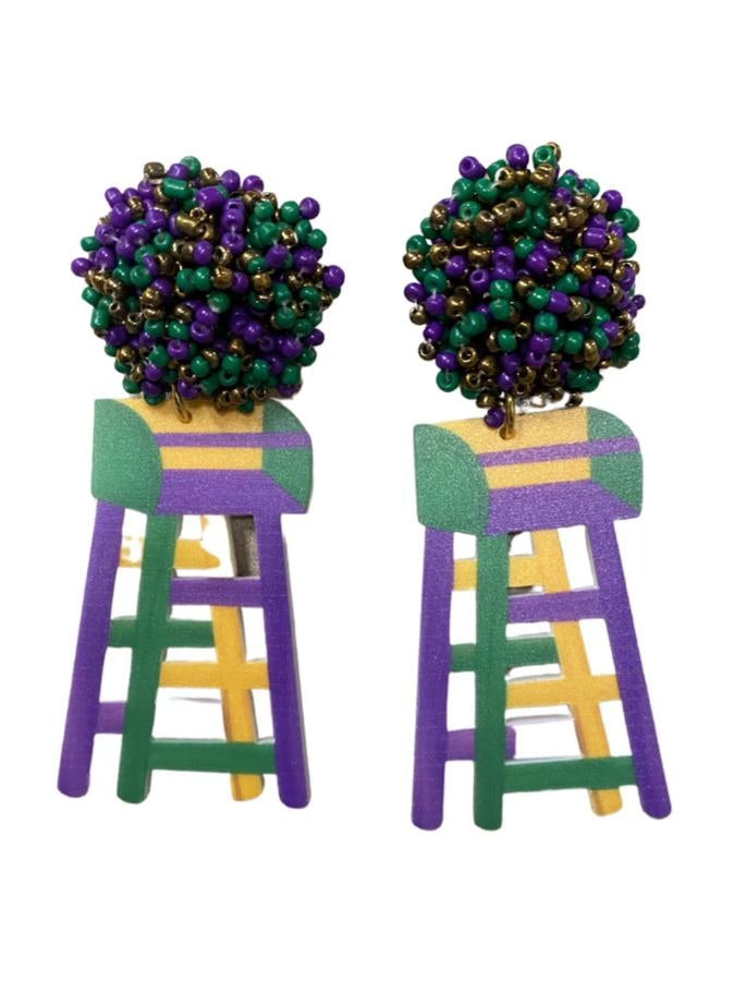 Mardi Gras Ladder Earrings