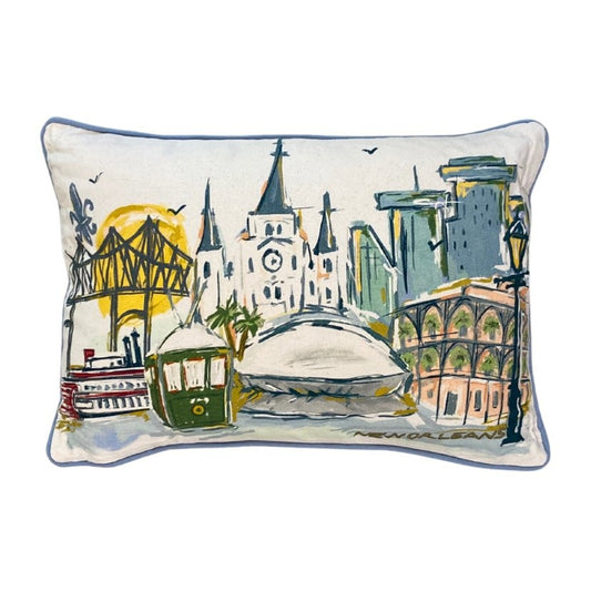 New Orleans Skyline Pillow