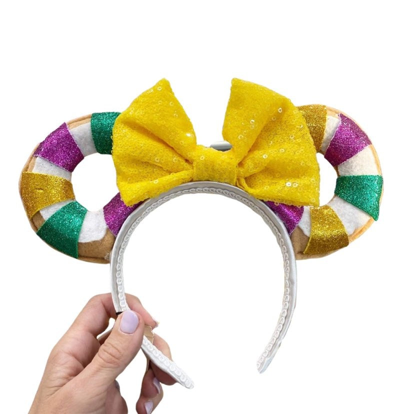 King Cake Mouse Ears Headband