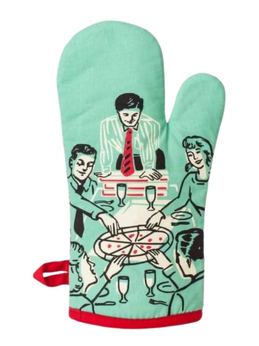 Pizza's Here Oven Mitt