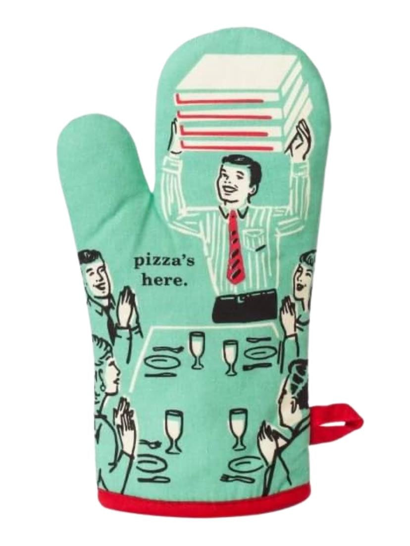 Pizza's Here Oven Mitt