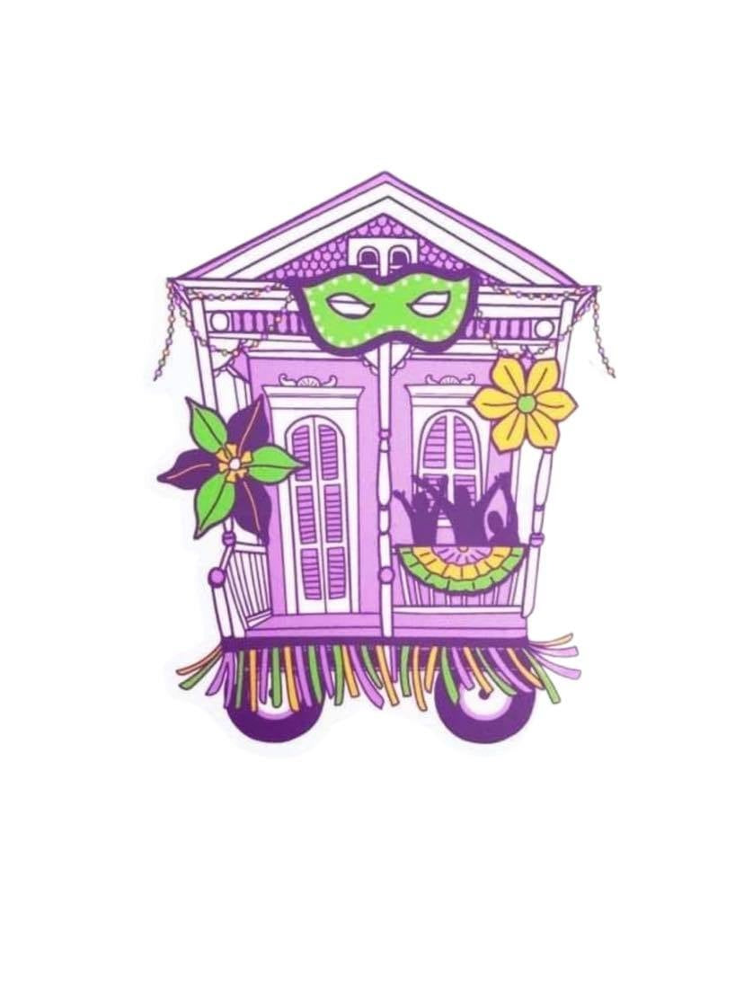 Mardi Gras House Float Sticker