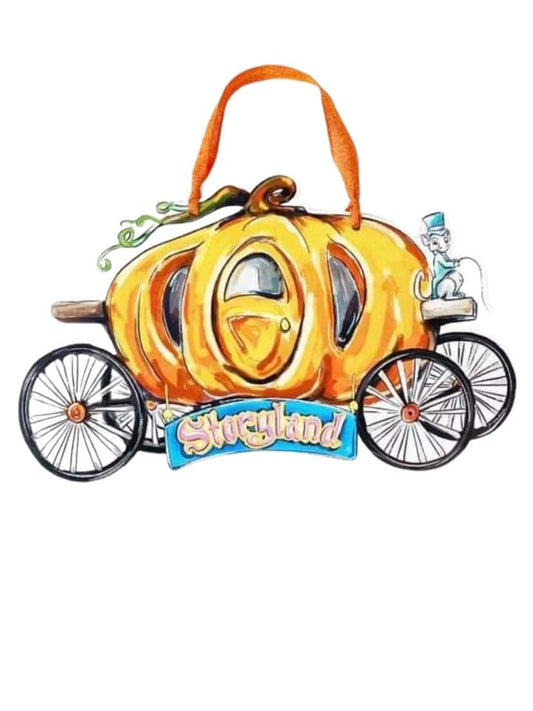 Storyland Pumpkin Carriage Door Hanger