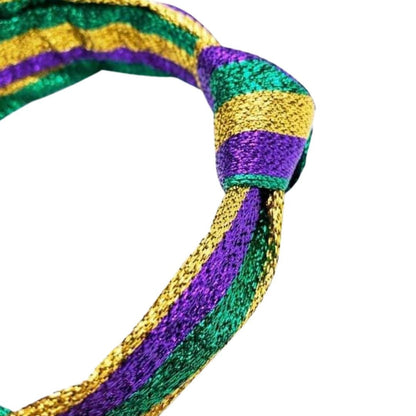 Mardi Gras Metallic Stripe Knotted Headband