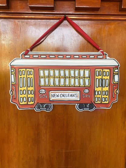 Red Streetcar Door Hanger