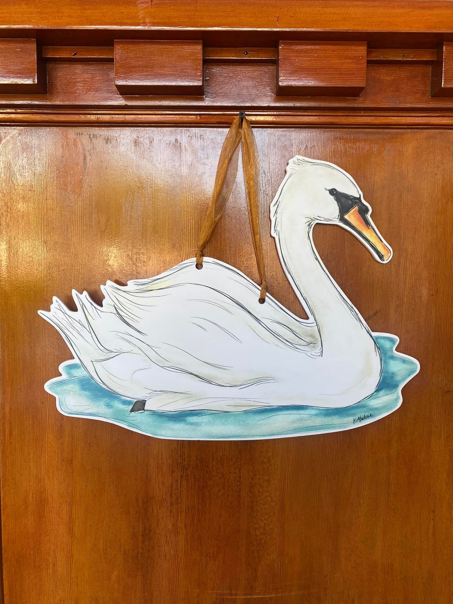 City Park Swan Door Hanger