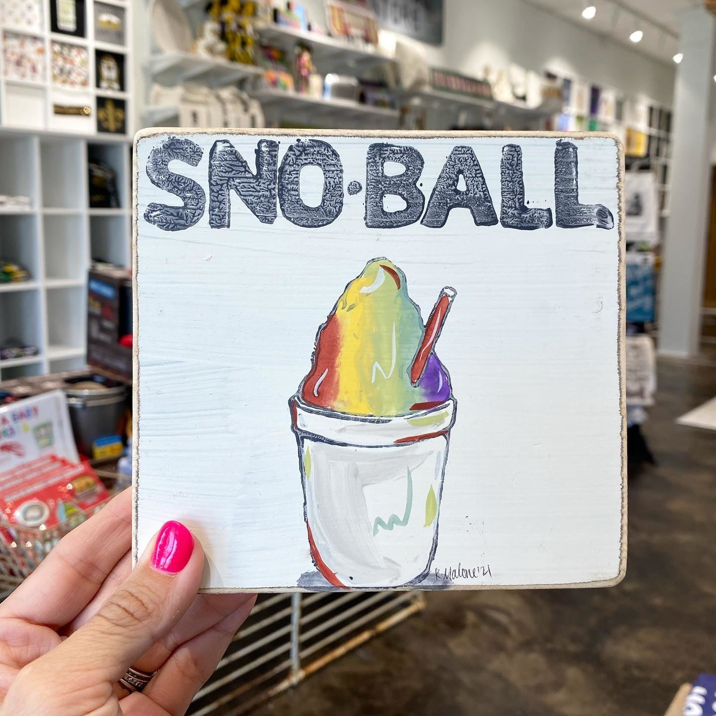 Sno-Ball Wood Sign