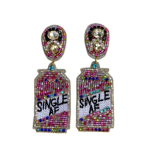 Single AF Beaded Can Earrings