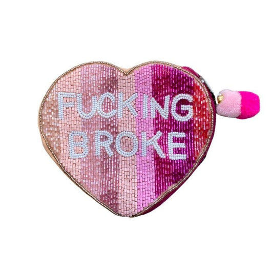 Fucking Broke Beaded Pouch