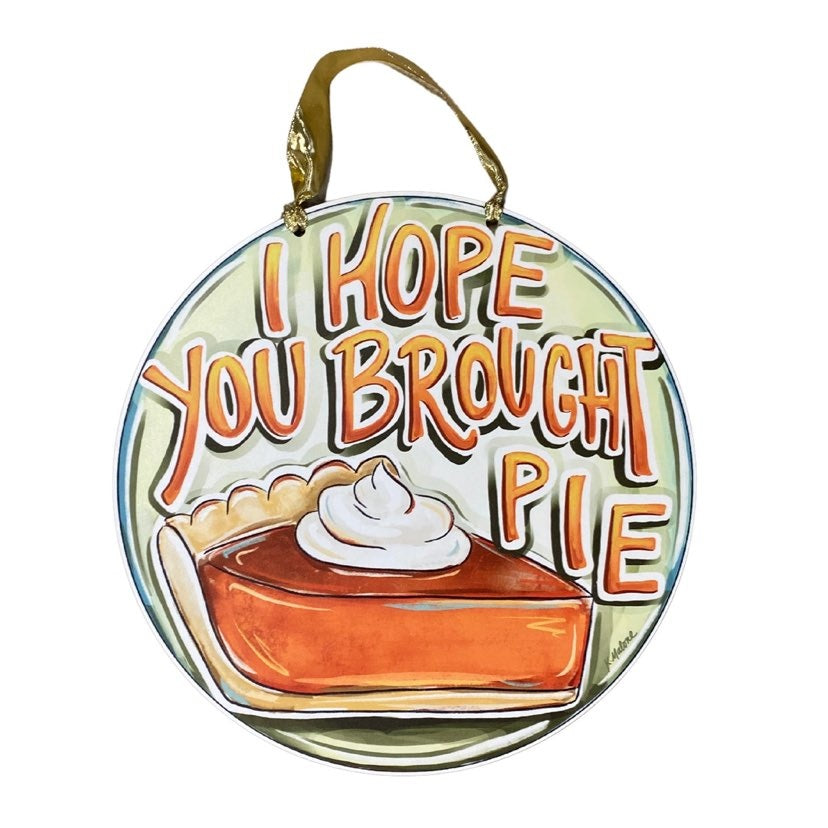 Pumpkin Pie Santa Reversible Door Hanger