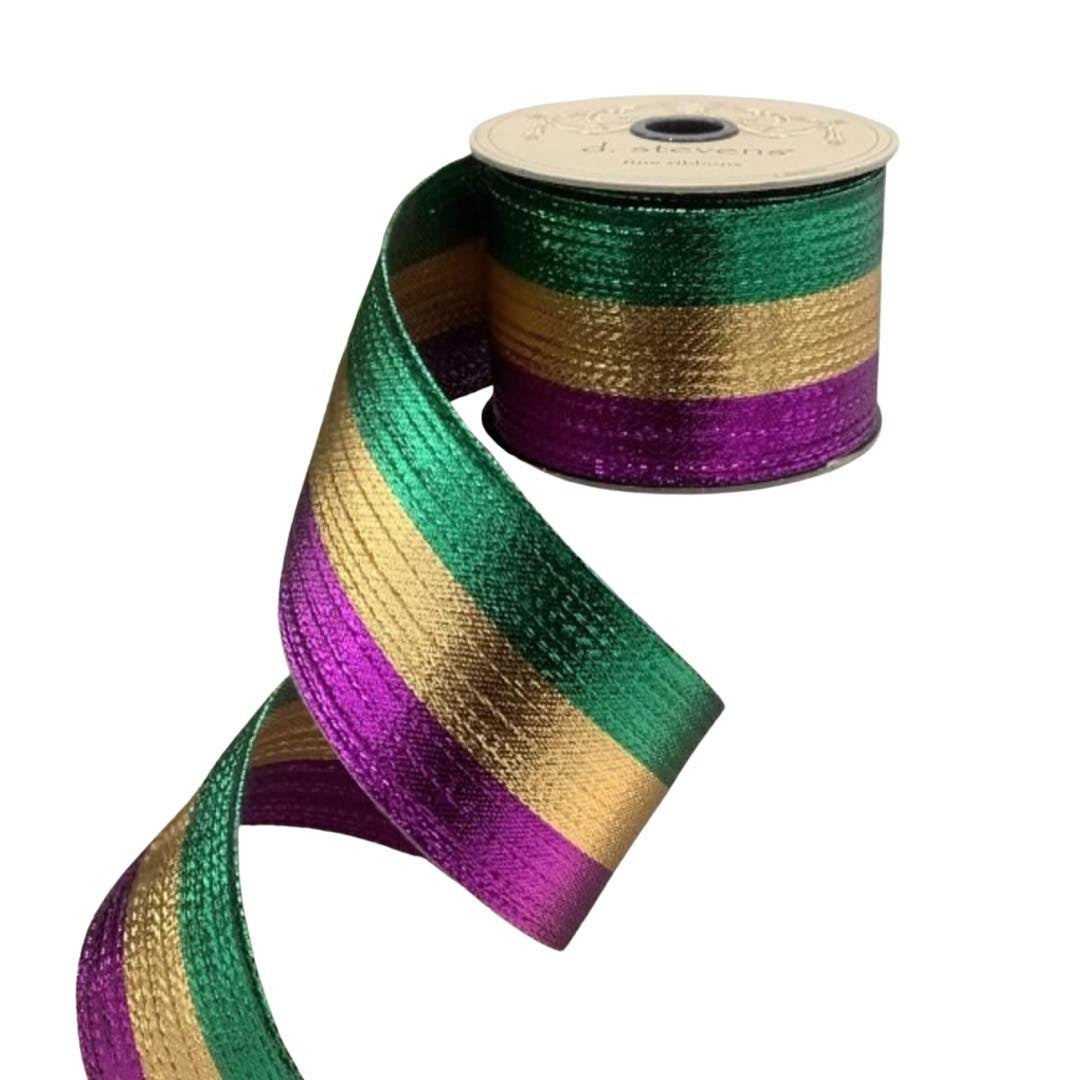 Tri Color Metallic Ribbon, 2.5"