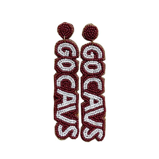 Go Cavs Beaded Earrings